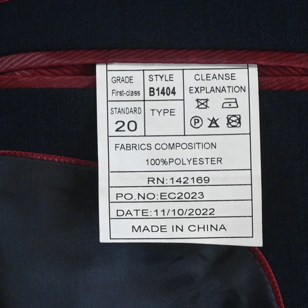 Boys Size 20 30x32 Navy Blue Expander Waist 3 Piece‎ Vest Pants Jacket Suit